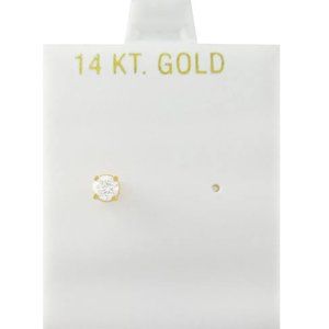 Genuine 0.20 Cts Diamond Stud Single Earring 14k Gold